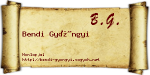 Bendi Gyöngyi névjegykártya